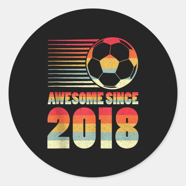 Pegatina Redonda Playera sin mangas para 8º cumpleaños de fútbol de (Anverso)