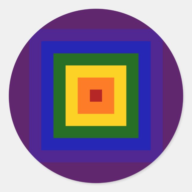 Pegatina Redonda Plaza del Arcoiris (Anverso)