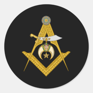 Pegatina Redonda Plaza Masónica Y Abarca A Los Arrujadores De Papá