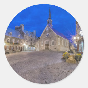 Pegatina Redonda Plaza Royale al amanecer