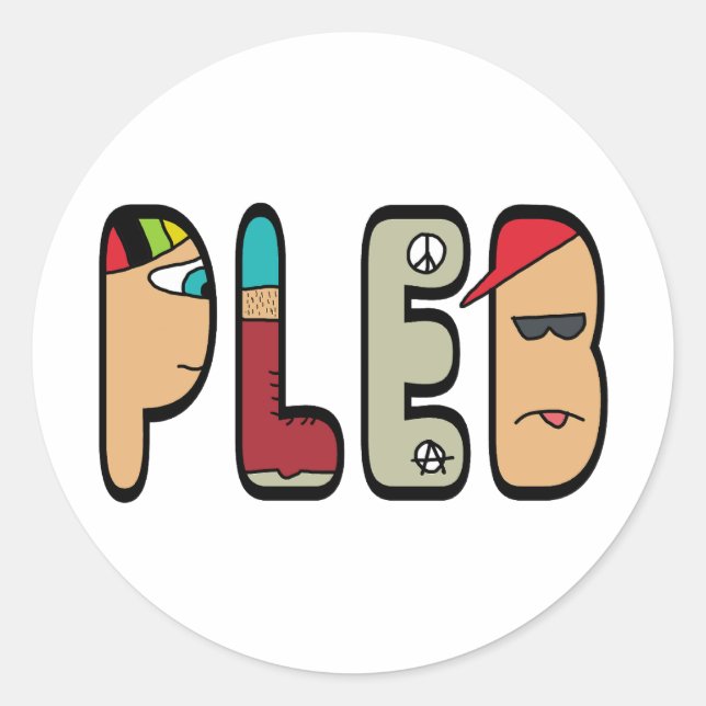 Pegatina Redonda Pleb (Anverso)