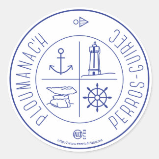 Pegatina Redonda Ploumanach Perros-Guirec