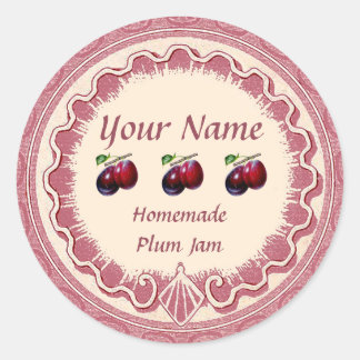 Pegatina Redonda Plum Jam Personaliza el Rosa