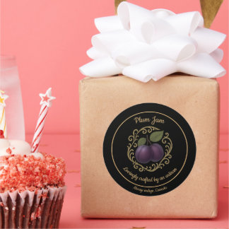 Pegatina Redonda Plum Velvet – Gourmet Jam Label
