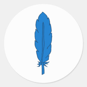 Pegatina Redonda Pluma azul de clan SCA