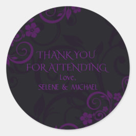 Pegatina Redonda Pluma gótica Gracias Pegatinas