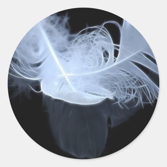 Pegatina Redonda Plumas de llama gemela y reflexión (Anverso)