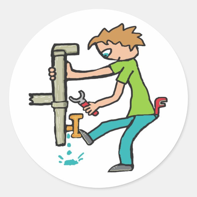 Pegatina Redonda Plumbing (Anverso)