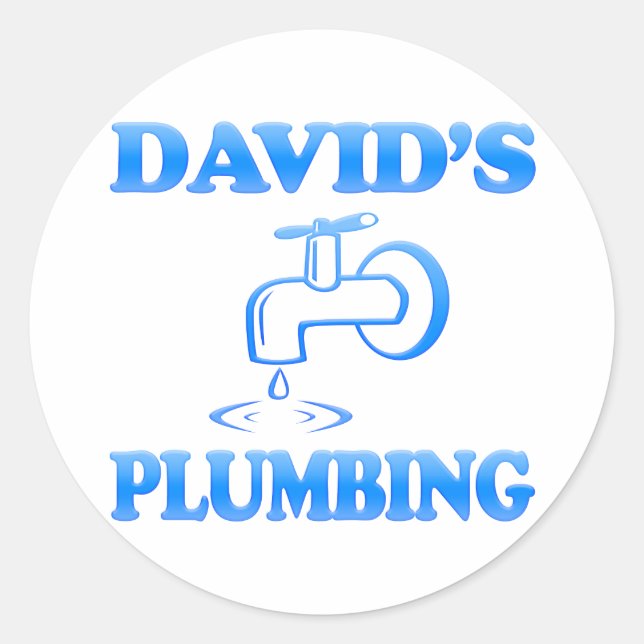 Pegatina Redonda Plumbing de David (Anverso)
