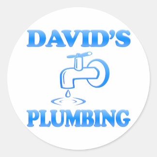 Pegatina Redonda Plumbing de David