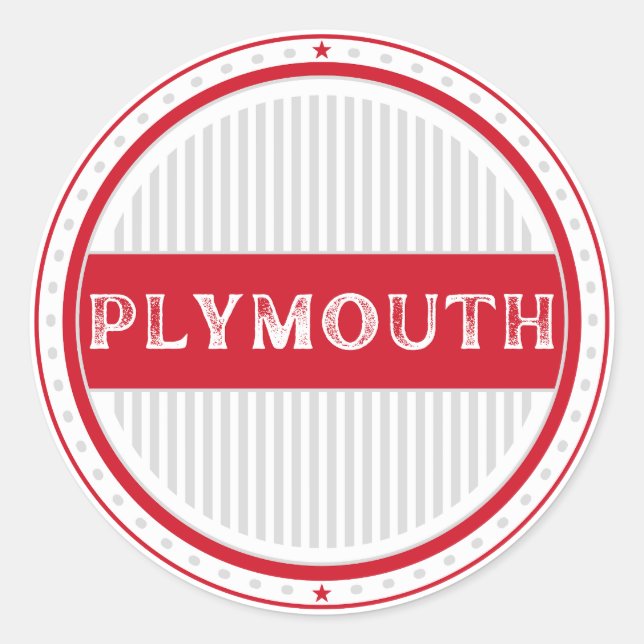 Pegatina Redonda Plymouth City Pride Emblem – English Identity (Anverso)