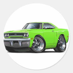 Pegatina Redonda Plymouth GTX Lime Car 1970