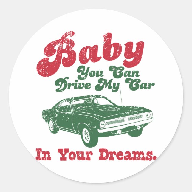 Pegatina Redonda Plymouth Hemi Cuda 1970 (Anverso)