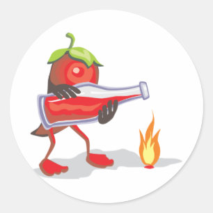 Pegatina Redonda png_CincoDeMayo-015 Chili mexicana maya caliente