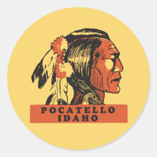 Pegatina Redonda Pocatello Idaho