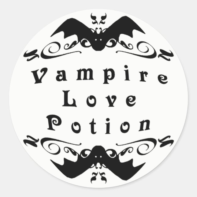 Pegatina Redonda Poción de amor del vampiro Halloween (Anverso)