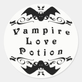 Pegatina Redonda Poción de amor del vampiro Halloween