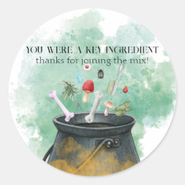 Pegatina Redonda Pociones, ortografías y brujas mágicas