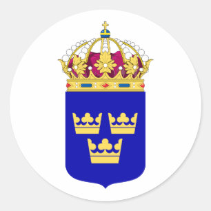 Pegatina Redonda Poco logotipo oficial del símbolo de Suecia del