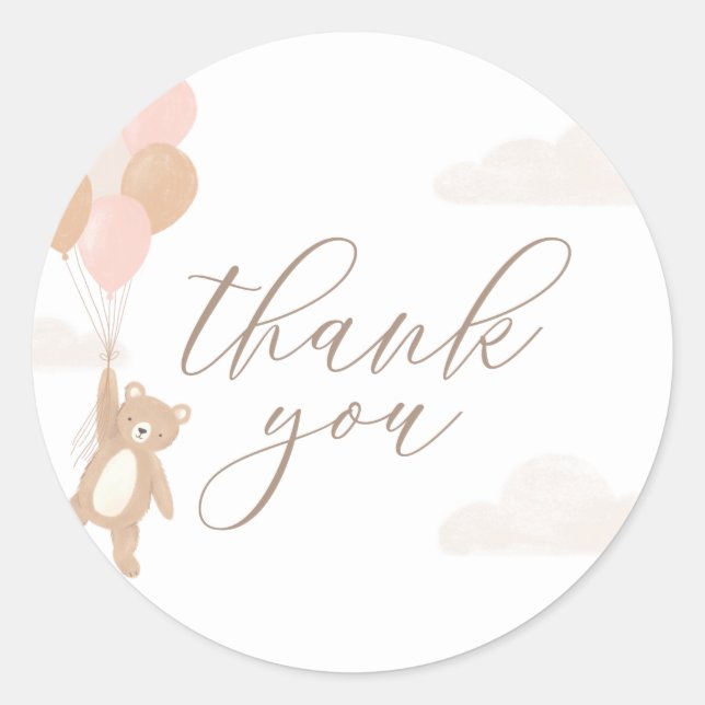 Pegatina Redonda Podemos Esperar A Chica Rosado Baby Shower (Anverso)