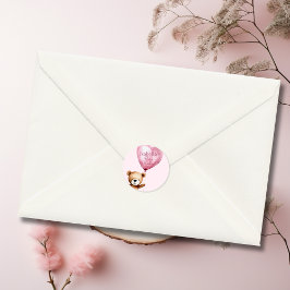 Pegatina Redonda Podemos esperar a la Chica Baby Shower