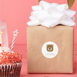 Pegatina Redonda Podemos esperar a los chicos Baby Shower