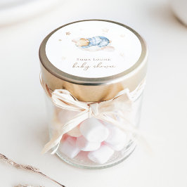 Pegatina Redonda Podemos esperar a Teddy Bear en la nube Baby Showe