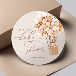 Pegatina Redonda ¡Podemos Esperar! Baby Shower Classic Round Stic