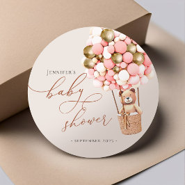 Pegatina Redonda ¡Podemos Esperar! Baby Shower Classic Round Stic