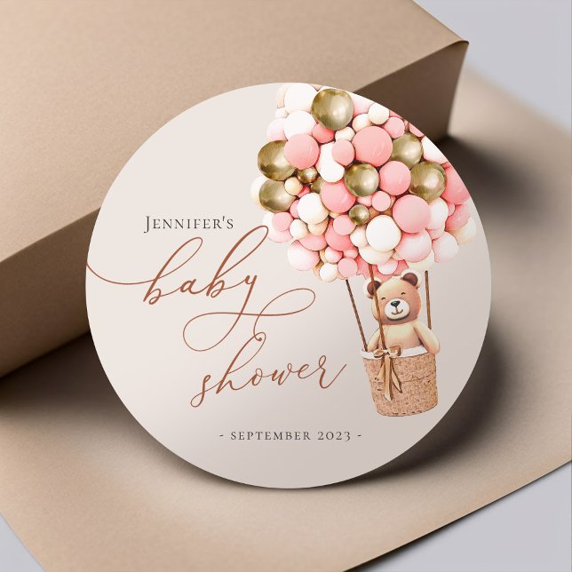 Pegatina Redonda ¡Podemos Esperar! Baby Shower Classic Round Stic (Subido por el creador)