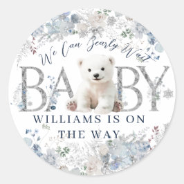 Pegatina Redonda Podemos Esperar El Invierno Con Bebé