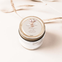 Pegatina Redonda Podemos Esperar El Oso Con Globos Baby Shower