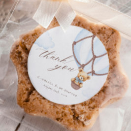 Pegatina Redonda ¡Podemos Esperar! Hot Air Baloon Gracias