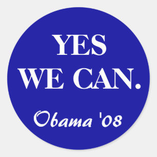 Pegatina Redonda PODEMOS SÍ., Obama '08