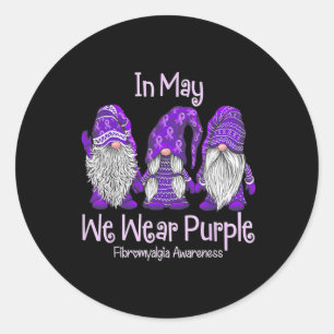 Pegatina Redonda ¿Podemos Usar Púrpura Para Concienciar A La Fibrom