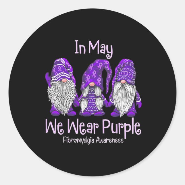 Pegatina Redonda ¿Podemos Usar Púrpura Para Concienciar A La Fibrom (Anverso)