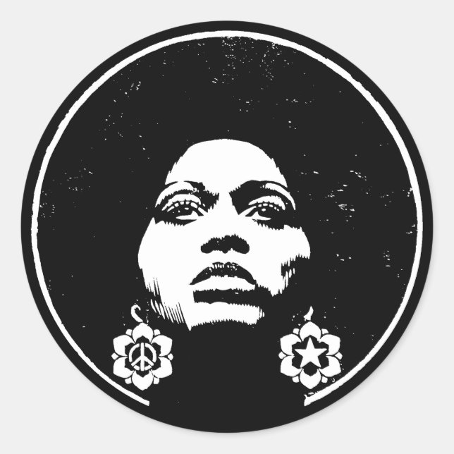 Pegatina Redonda Poder Afro (Anverso)