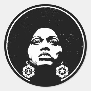 Pegatina Redonda Poder Afro