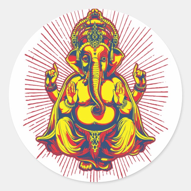 Pegatina Redonda Poder de Ganesh (Anverso)