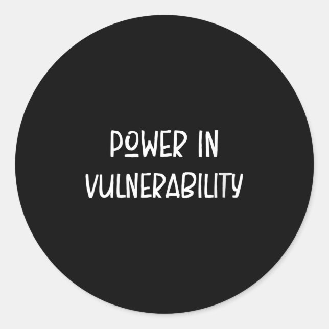 Pegatina Redonda Poder De La Mujer En Vulnerabilidad, Consciente De (Anverso)