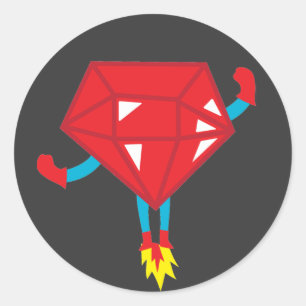 Pegatina Redonda Poder de Ruby