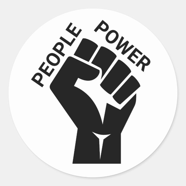 Pegatina Redonda Poder del pueblo (Anverso)