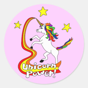 Pegatina Redonda ¡Poder del unicornio!