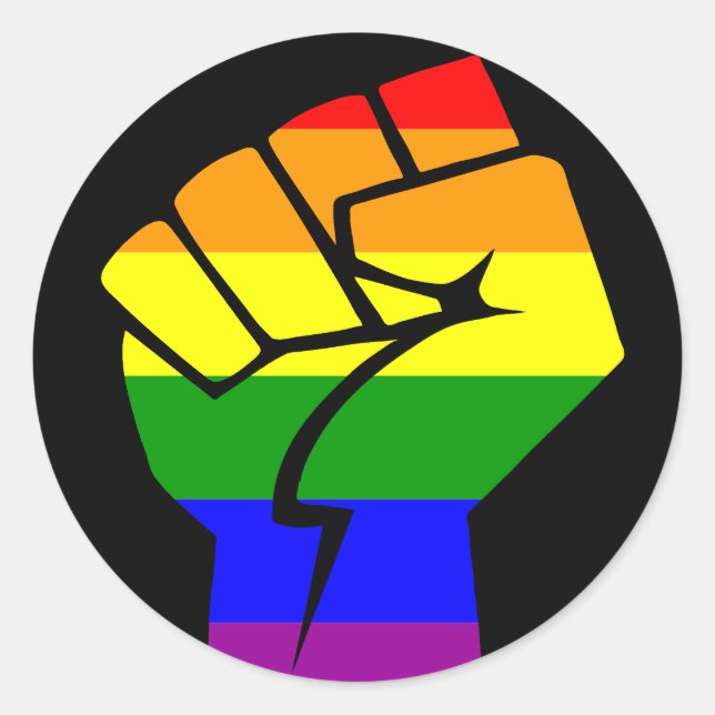 Pegatina Redonda Poder gay (Anverso)