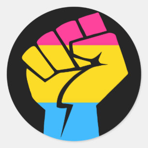 Pegatina Redonda Poder pansexual