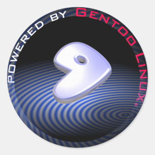 Pegatina Redonda PODER POR Gentoo Linux