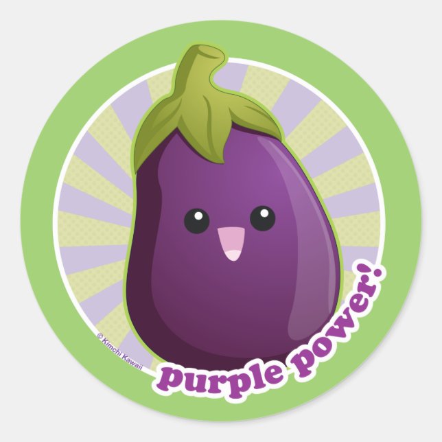 Pegatina Redonda ¡Poder púrpura! (Anverso)