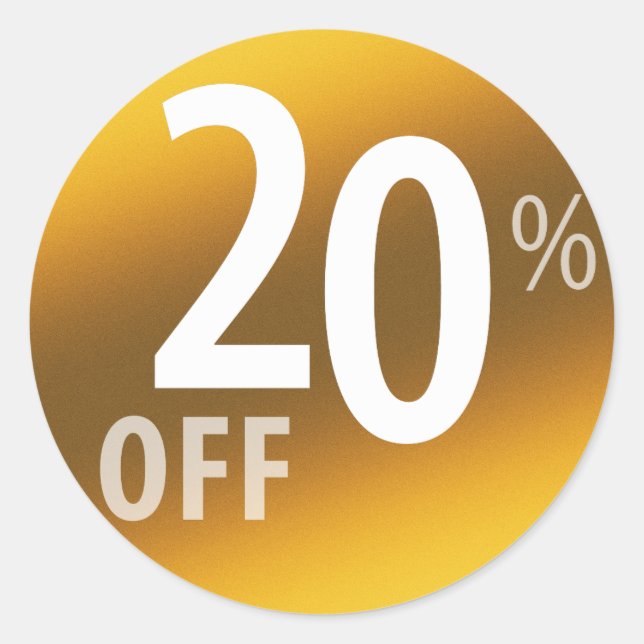 Pegatina Redonda Poderoso Rótulo 20% OFF | Oro (Anverso)