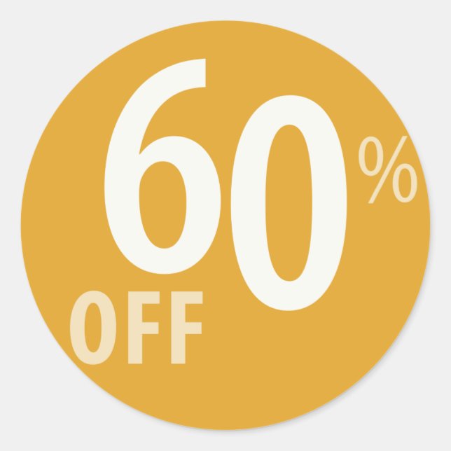 Pegatina Redonda Poderoso Rótulo 60% OFF (Anverso)