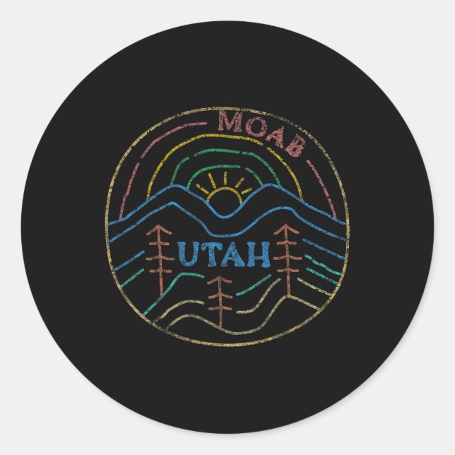 Pegatina Redonda Poderosos parques nacionales del estado de Beehive (Anverso)